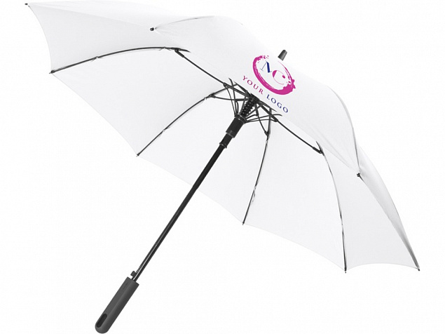 Противоштормовой зонт Noon 23 полуавтомат, белый с логотипом в Самаре заказать по выгодной цене в кибермаркете AvroraStore
