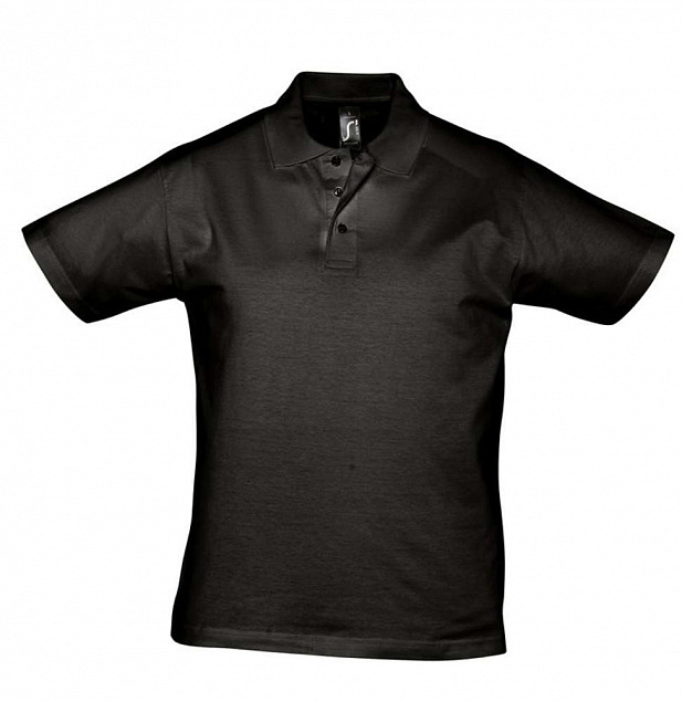 Рубашка поло мужская Prescott Men 170, черная с логотипом в Самаре заказать по выгодной цене в кибермаркете AvroraStore