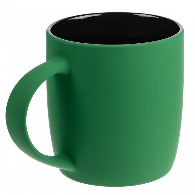 Кружка Surprise Touch Black c покрытием софт-тач, зеленая с логотипом в Самаре заказать по выгодной цене в кибермаркете AvroraStore