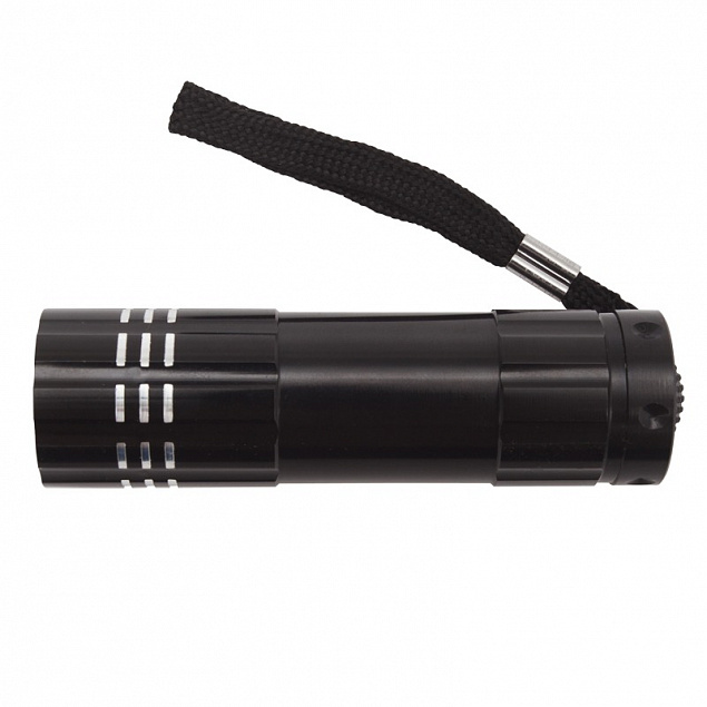 Фонарик Jewel LED, черный с логотипом в Самаре заказать по выгодной цене в кибермаркете AvroraStore