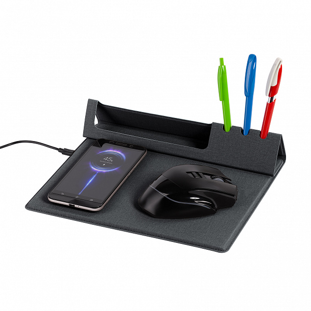 Настольная складная подставка "Cool Desk" с беспроводным (10W) зарядным устройством и ковриком для мыши с логотипом в Самаре заказать по выгодной цене в кибермаркете AvroraStore