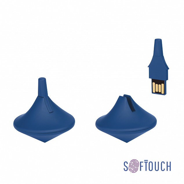 Флеш-карта-антистресс "Volchok", объем памяти 16GB, темно-синий, покрытие soft touch с логотипом в Самаре заказать по выгодной цене в кибермаркете AvroraStore