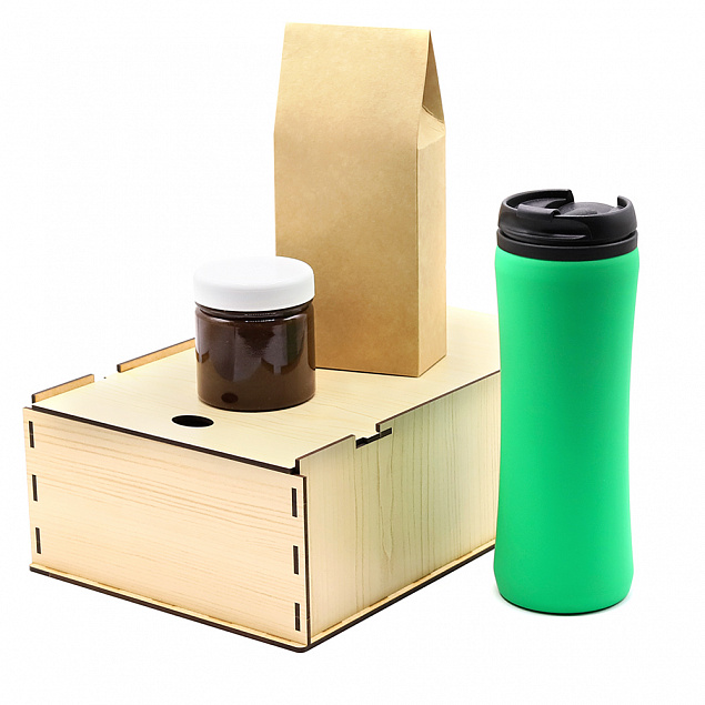 Подарочный набор Ирвин, зеленый (черный чай, мед с фундуком и какао) с логотипом в Самаре заказать по выгодной цене в кибермаркете AvroraStore