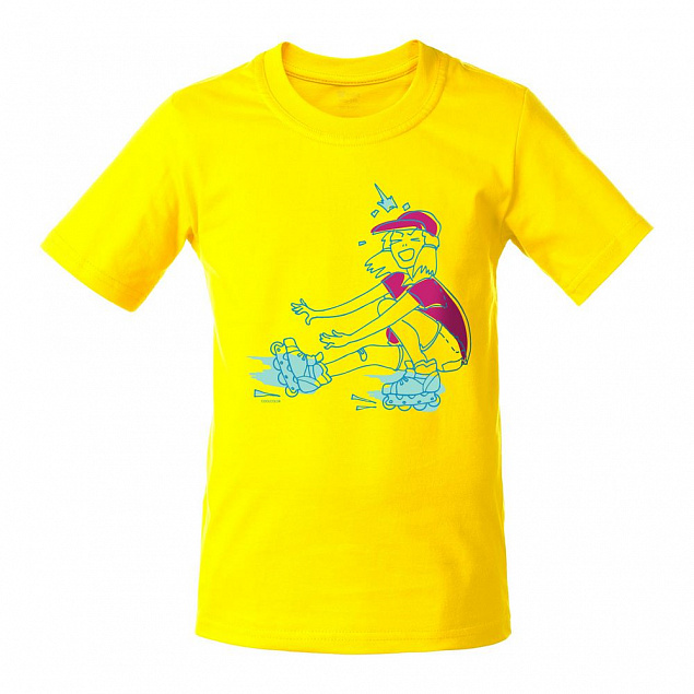 Футболка детская Roller Skates, желтая с логотипом в Самаре заказать по выгодной цене в кибермаркете AvroraStore