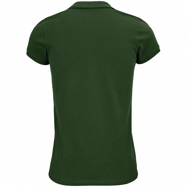 Рубашка поло женская Planet Women, темно-зеленая с логотипом в Самаре заказать по выгодной цене в кибермаркете AvroraStore