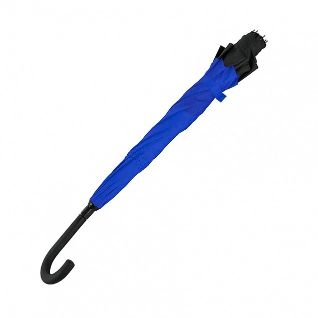 Зонт-трость механический  Chaplin, черно-синий с логотипом в Самаре заказать по выгодной цене в кибермаркете AvroraStore