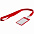 Карман для бейджа с лентой Staff, красный с логотипом в Самаре заказать по выгодной цене в кибермаркете AvroraStore
