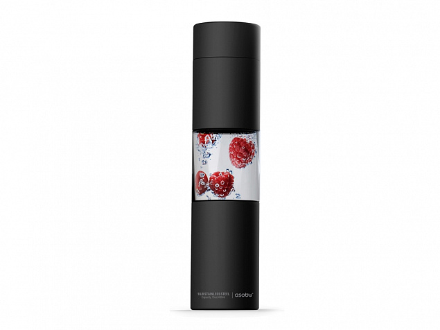 Бутылка для воды FLAVOUR U SEE, 460 мл, черный с логотипом в Самаре заказать по выгодной цене в кибермаркете AvroraStore