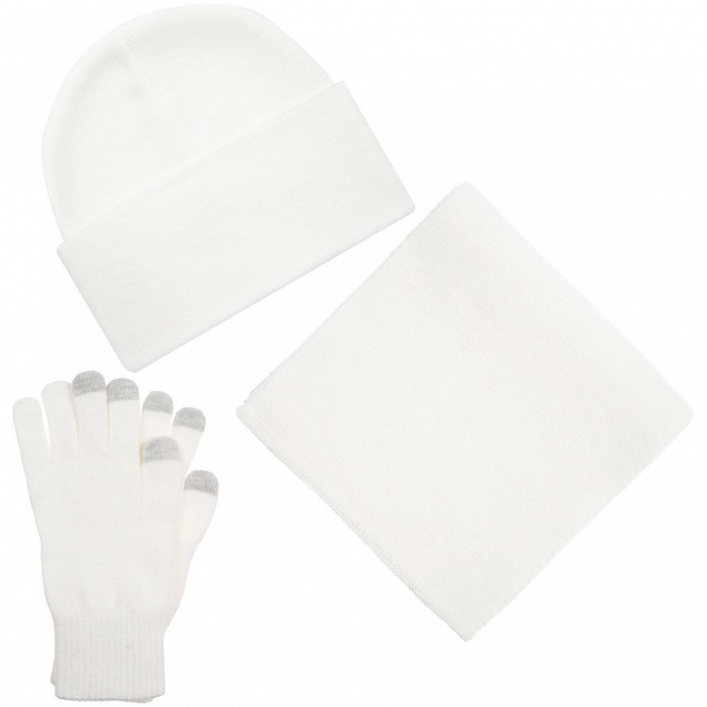 Перчатки сенсорные Urban Flow, молочно-белые с логотипом в Самаре заказать по выгодной цене в кибермаркете AvroraStore