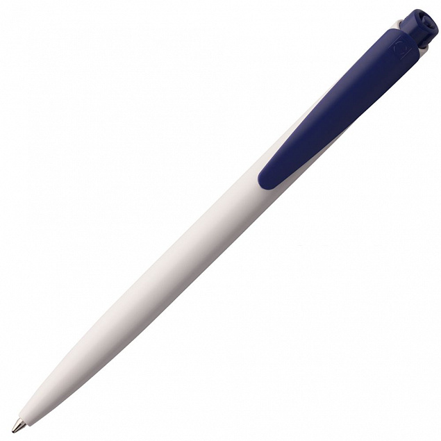 Ручка шариковая Senator Dart Polished, бело-синяя с логотипом в Самаре заказать по выгодной цене в кибермаркете AvroraStore