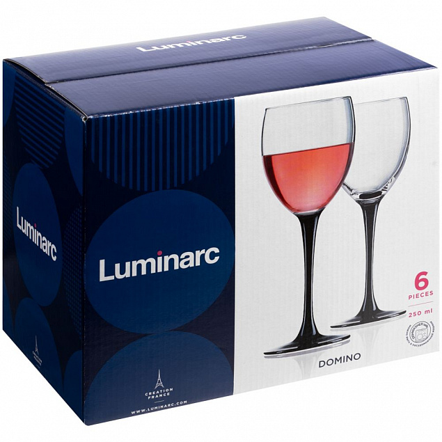 Набор бокалов для вина «Домино» с логотипом в Самаре заказать по выгодной цене в кибермаркете AvroraStore