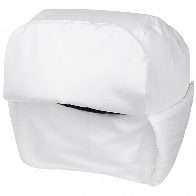 Шапка-ушанка Shelter, белая с логотипом в Самаре заказать по выгодной цене в кибермаркете AvroraStore