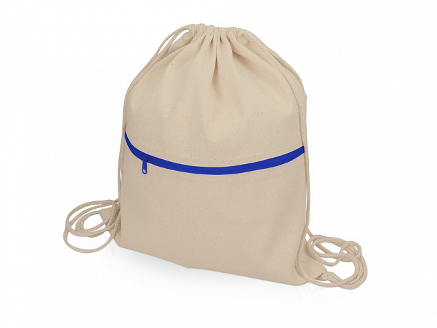 Рюкзак-мешок хлопковый «Lark» с цветной молнией с логотипом в Самаре заказать по выгодной цене в кибермаркете AvroraStore