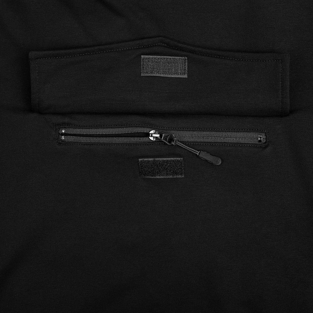 Худи унисекс с карманом на груди Chest Pocket, черное с логотипом в Самаре заказать по выгодной цене в кибермаркете AvroraStore