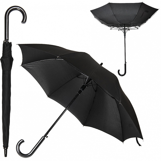 Зонт-трость ANTI WIND, пластиковая ручка, полуавтомат с логотипом в Самаре заказать по выгодной цене в кибермаркете AvroraStore