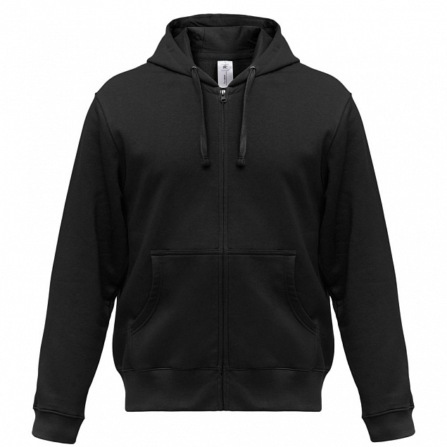 Толстовка мужская Hooded Full Zip черная с логотипом в Самаре заказать по выгодной цене в кибермаркете AvroraStore