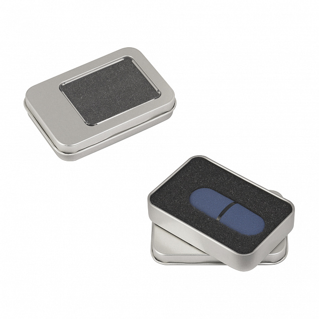 Флеш-карта "Камень" с покрытием soft grip в футляре, объем памяти 16GB с логотипом в Самаре заказать по выгодной цене в кибермаркете AvroraStore