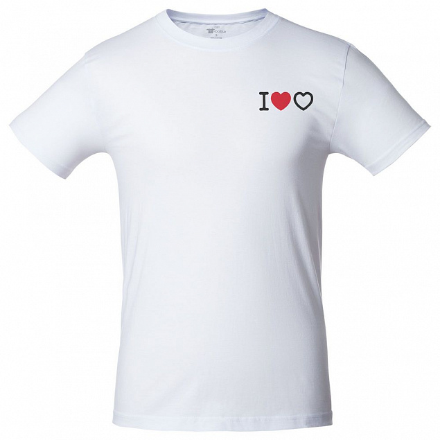 Футболка «Люблю любовь», белая с логотипом в Самаре заказать по выгодной цене в кибермаркете AvroraStore
