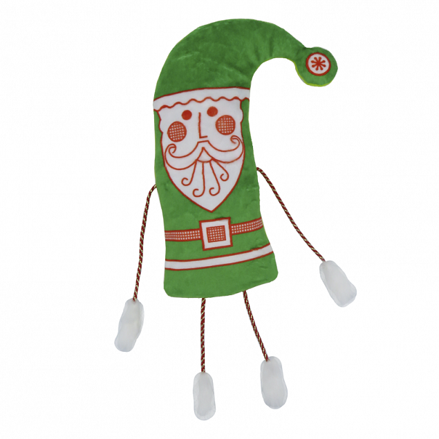 Новогодний колпачок Забавный Дед мороз текстиль(зеленый)(упаковка для конфет) с логотипом в Самаре заказать по выгодной цене в кибермаркете AvroraStore