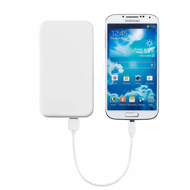 Внешний аккумулятор Uniscend Half Day Compact 5000 мAч, белый с логотипом в Самаре заказать по выгодной цене в кибермаркете AvroraStore