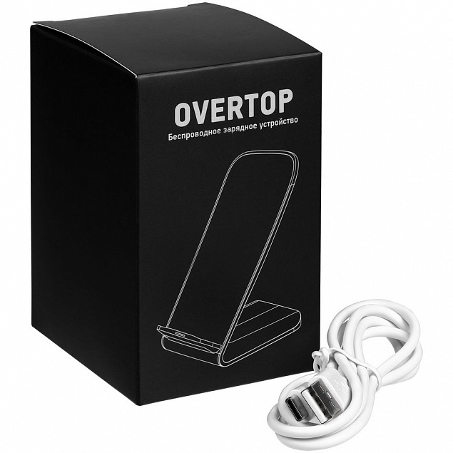 Быстрое беспроводное зарядное устройство Overtop, белое с логотипом в Самаре заказать по выгодной цене в кибермаркете AvroraStore