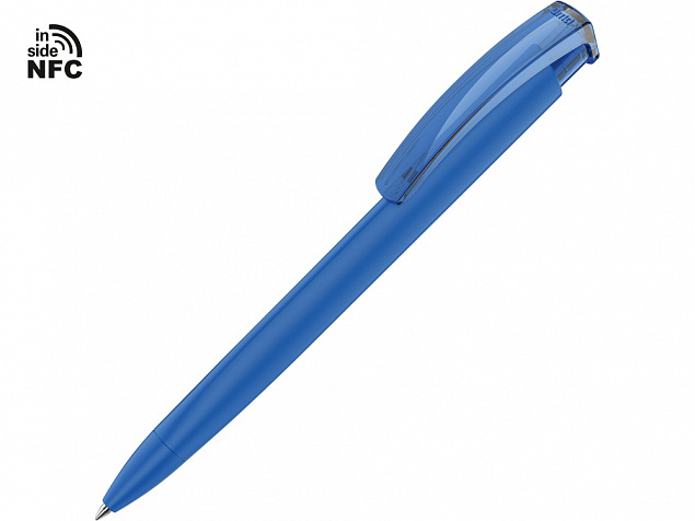 Ручка пластиковая шариковая трехгранная «Trinity K transparent Gum» soft-touch с чипом передачи информации NFC с логотипом в Самаре заказать по выгодной цене в кибермаркете AvroraStore