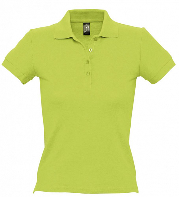 Рубашка поло женская PEOPLE 210, зеленое яблоко с логотипом в Самаре заказать по выгодной цене в кибермаркете AvroraStore