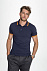 Рубашка поло мужская PASADENA MEN 200 с контрастной отделкой, белая с голубым с логотипом в Самаре заказать по выгодной цене в кибермаркете AvroraStore