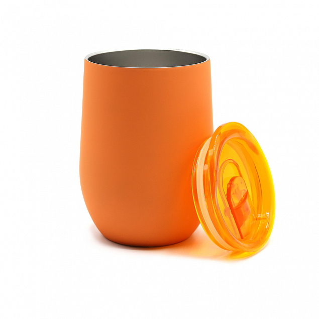 Термокружка с двойной стенкой SOFTO софт-тач, оранжевый с логотипом в Самаре заказать по выгодной цене в кибермаркете AvroraStore