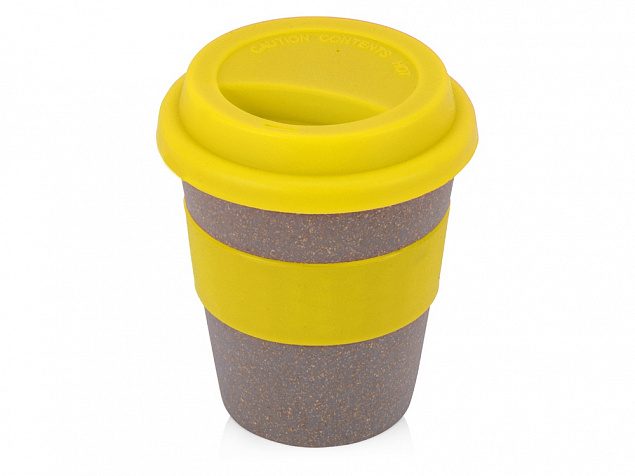 Стакан с силиконовой крышкой Café, желтый с логотипом в Самаре заказать по выгодной цене в кибермаркете AvroraStore