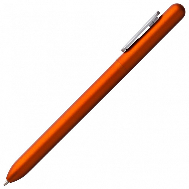 Ручка шариковая Slider Silver, оранжевая с логотипом в Самаре заказать по выгодной цене в кибермаркете AvroraStore