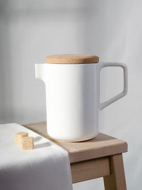 Чайник Riposo, белый с логотипом в Самаре заказать по выгодной цене в кибермаркете AvroraStore