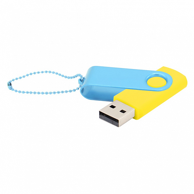 Флешка Designer To Go 2.0 USB 16Gb, желтый/бирюзовый с логотипом в Самаре заказать по выгодной цене в кибермаркете AvroraStore