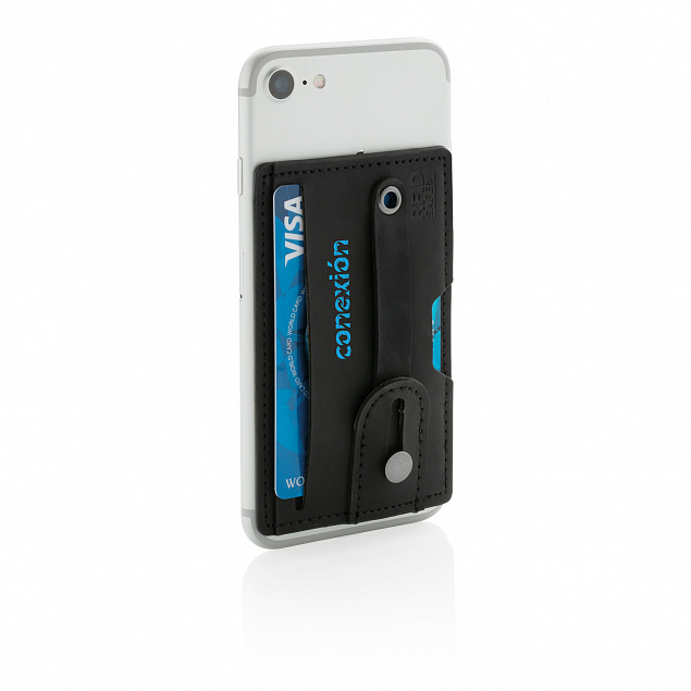 Картхолдер c RFID защитой для телефона 3-в-1 с логотипом в Самаре заказать по выгодной цене в кибермаркете AvroraStore