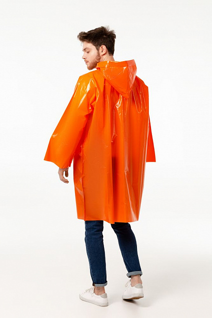 Дождевик-плащ CloudTime, оранжевый с логотипом в Самаре заказать по выгодной цене в кибермаркете AvroraStore