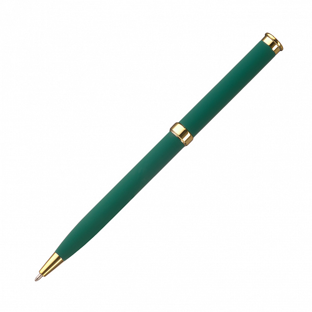 Шариковая ручка Benua, зеленая/позолота с логотипом в Самаре заказать по выгодной цене в кибермаркете AvroraStore