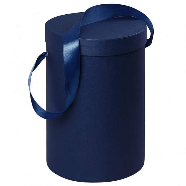 Подарочная коробка Rond, синяя с логотипом в Самаре заказать по выгодной цене в кибермаркете AvroraStore