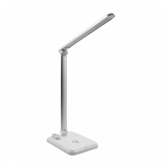 Настольная лампа Geek с беспроводной зарядкой (белый) с логотипом в Самаре заказать по выгодной цене в кибермаркете AvroraStore