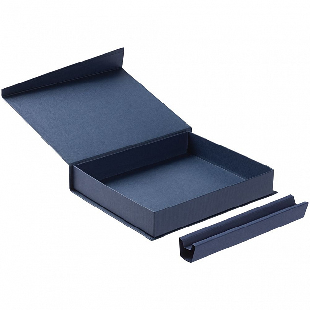 Коробка Duo под ежедневник и ручку, синяя с логотипом в Самаре заказать по выгодной цене в кибермаркете AvroraStore