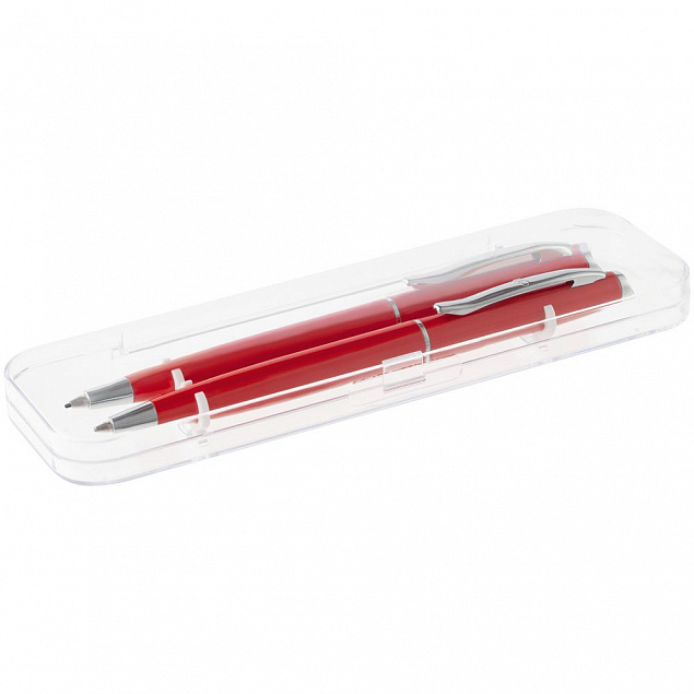 Набор Phrase: ручка и карандаш, красный с логотипом в Самаре заказать по выгодной цене в кибермаркете AvroraStore