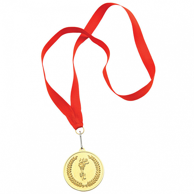 Медаль наградная на ленте  "Золото" с логотипом в Самаре заказать по выгодной цене в кибермаркете AvroraStore