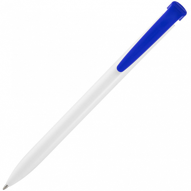 Ручка шариковая Favorite, белая с синим с логотипом в Самаре заказать по выгодной цене в кибермаркете AvroraStore