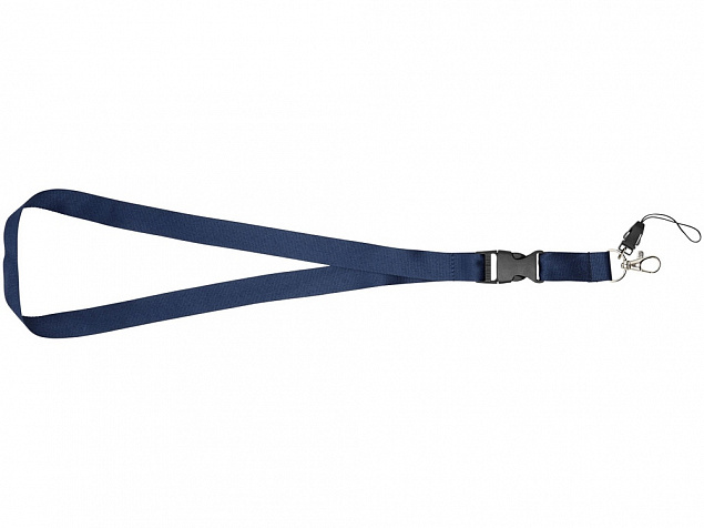 Шнурок «Sagan» с отстегивающейся пряжкой и держателем для телефона с логотипом в Самаре заказать по выгодной цене в кибермаркете AvroraStore
