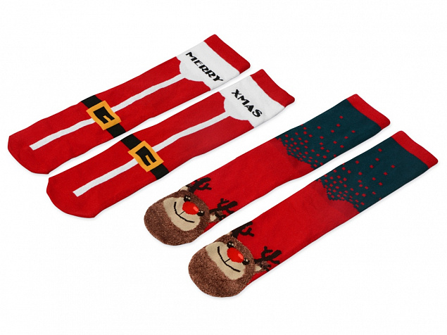 Набор носков с рождественской символикой, 2 пары с логотипом в Самаре заказать по выгодной цене в кибермаркете AvroraStore