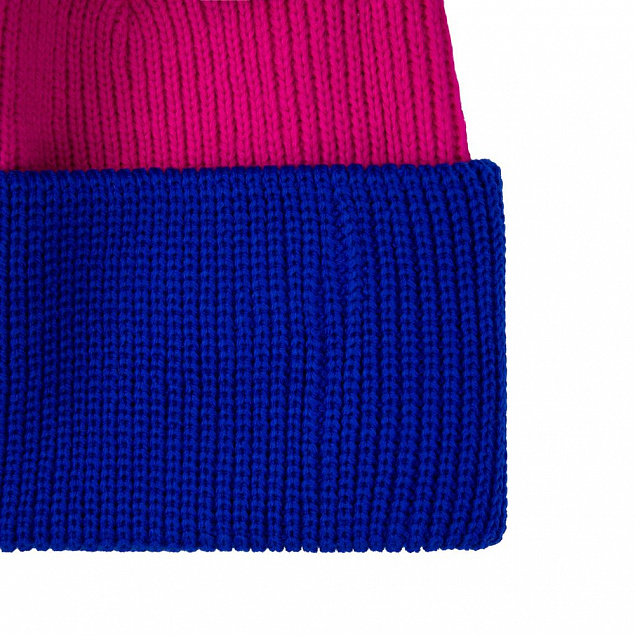 Шапка Snappy, розовая (фуксия) с синим с логотипом в Самаре заказать по выгодной цене в кибермаркете AvroraStore