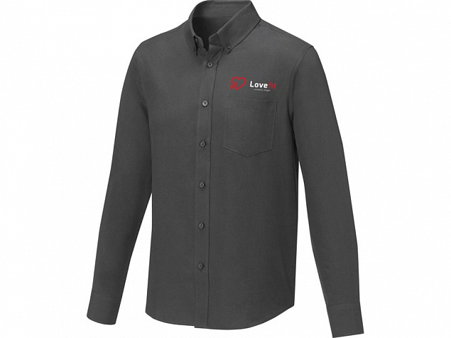 Pollux Мужская рубашка с длинными рукавами, storm grey с логотипом в Самаре заказать по выгодной цене в кибермаркете AvroraStore