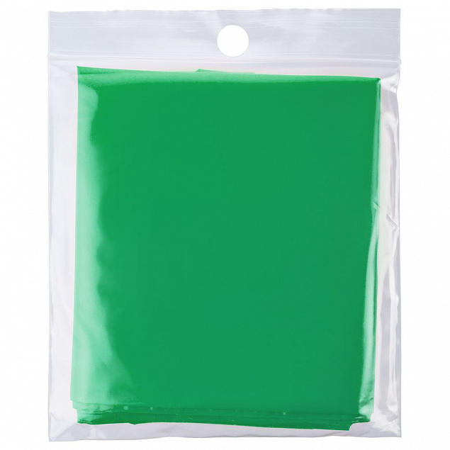 Дождевик-плащ CloudTime, зеленый с логотипом в Самаре заказать по выгодной цене в кибермаркете AvroraStore
