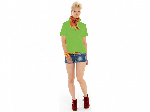 Рубашка поло Boston женская, зеленое яблоко с логотипом в Самаре заказать по выгодной цене в кибермаркете AvroraStore