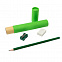 Письменный набор Tubey, карандаш, точилка и ластик, зеленый с логотипом в Самаре заказать по выгодной цене в кибермаркете AvroraStore