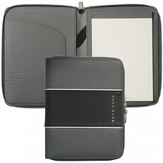 Набор Gear: папка с блокнотом и ручка, серый с логотипом в Самаре заказать по выгодной цене в кибермаркете AvroraStore